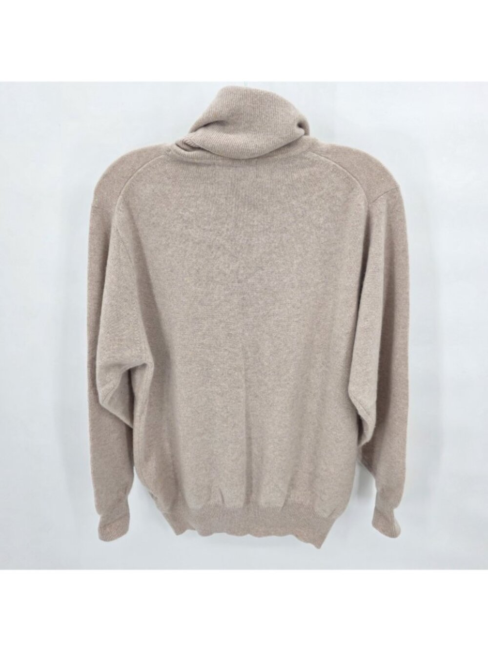 King Deer Cashmere Sweater Womens M Beige Turtleneck Pullover Soft Knit Luxury - Picture 5 of 8